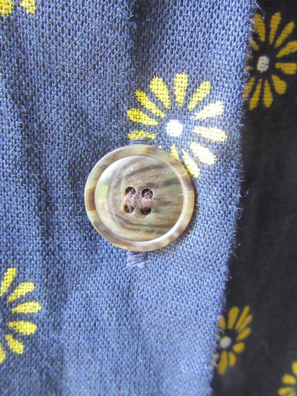 Linen Cotton J. Crew Navy Daisy Print Lined Button down shirtdress size 6 - Picture 13 of 13